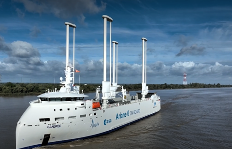 Hybrid ship underway in the North Sea - the Canopèe and its mission