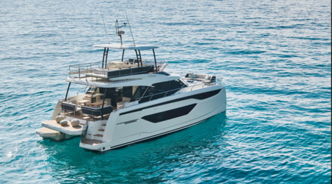 Prestige displays M48 and the M8 at the international Multihull Show in La Grande Motte